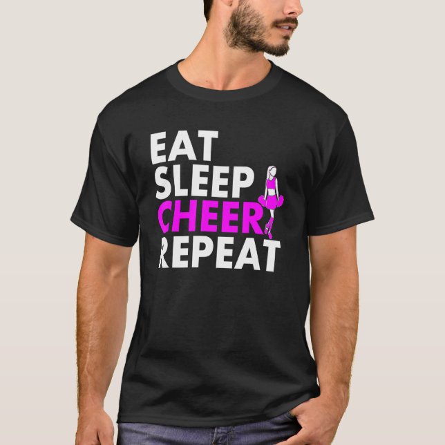 Eat Sleep Cheerleader Repeat T-Shirt (Front)