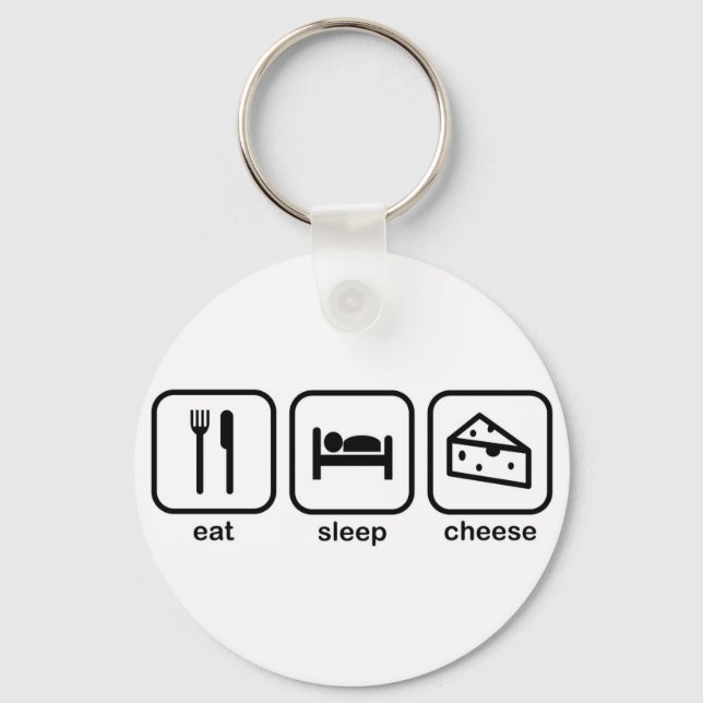 Eat Sleep Cheese Keychain (Front)