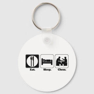 eat sleep chess keychain