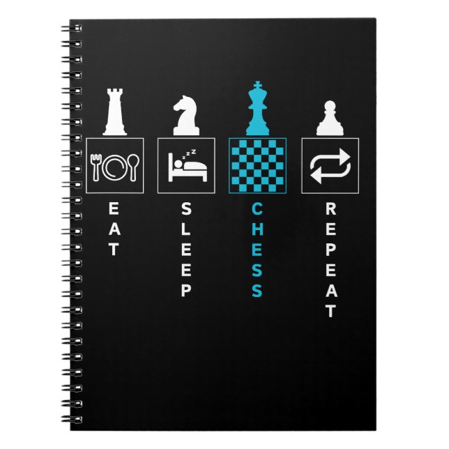 Eat Sleep Chess Repeat Notebook (Front)