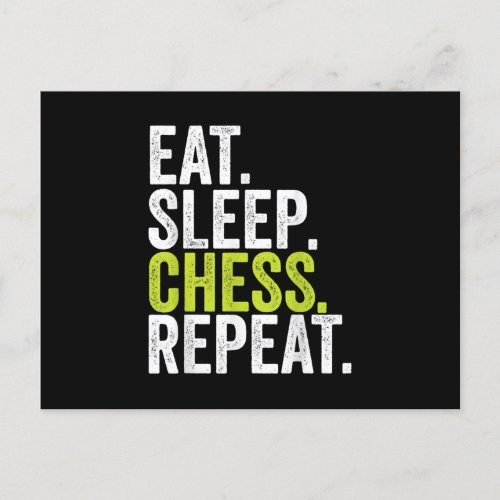 Eat Sleep Chess Repeat Player Board Kids Boy Game Announcement Postcard