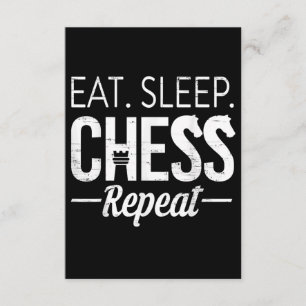 Eat Sleep Chess Repeat Player Board Kids Boy Game Enclosure Card