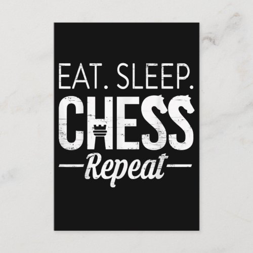 Eat Sleep Chess Repeat Player Board Kids Boy Game Enclosure Card