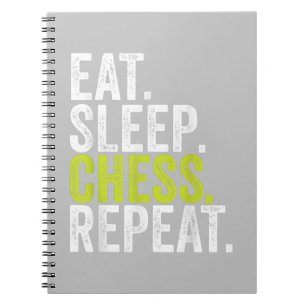 Eat Sleep Chess Repeat Player Board Kids Boy Game Notebook