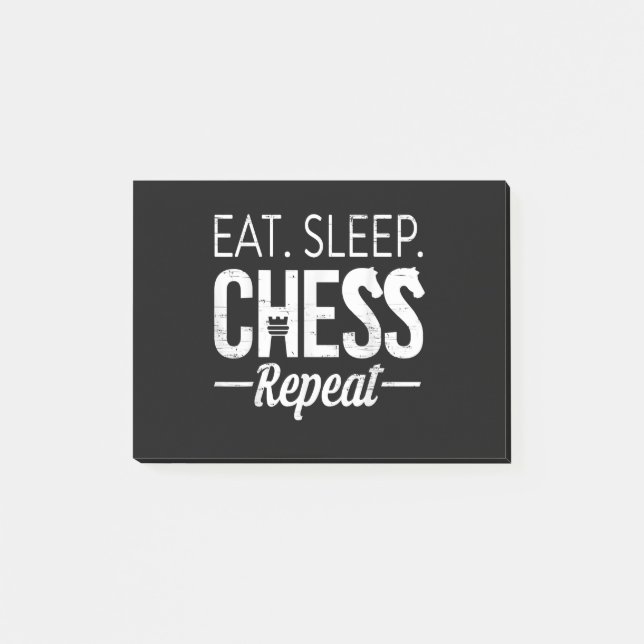 Eat Sleep Chess Repeat Player Board Kids Boy Game Post-it Notes (Front)