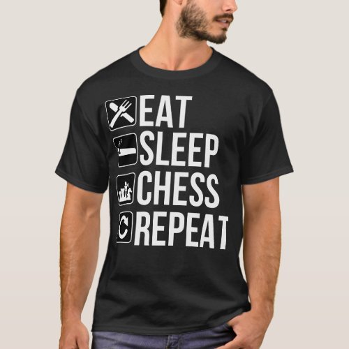 Eat Sleep Chess Repeat T_Shirt