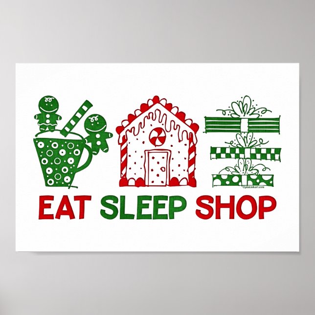 Eat Sleep Christmas Shop Poster (Front)