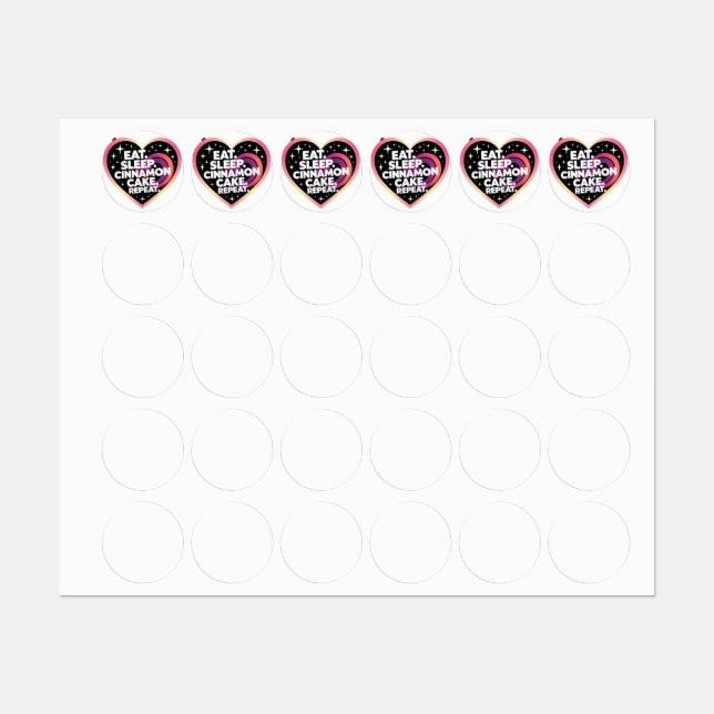 Eat sleep cinnamon Cake repeat  Labels (Sheet)