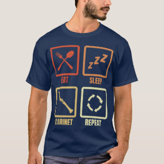 Eat Sleep Clarinet Repeat retro T-Shirt