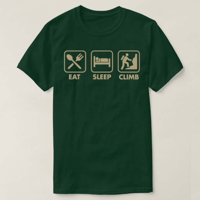 Eat Sleep Climb Funny Rock Climbing Gear Christmas T-Shirt (Design Front)
