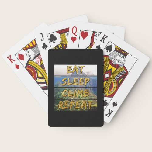 Eat Sleep Climb Repeat - Machu Picchu, Peru Poker Cards