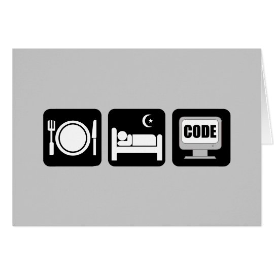 eat sleep code card