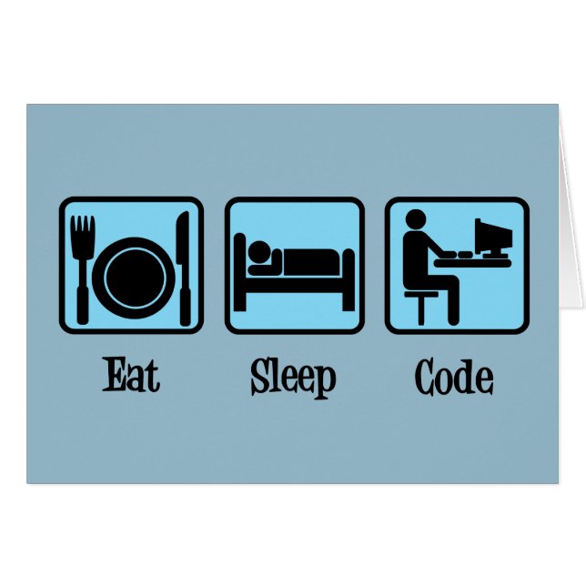 Eat Sleep Code Funny Computer Programmer Card (Front Horizontal)
