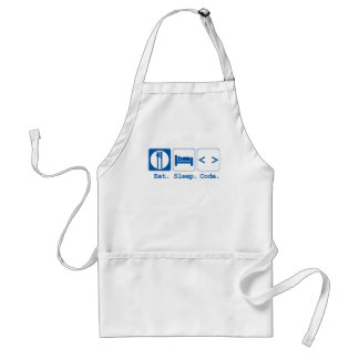 eat sleep code (html) adult apron