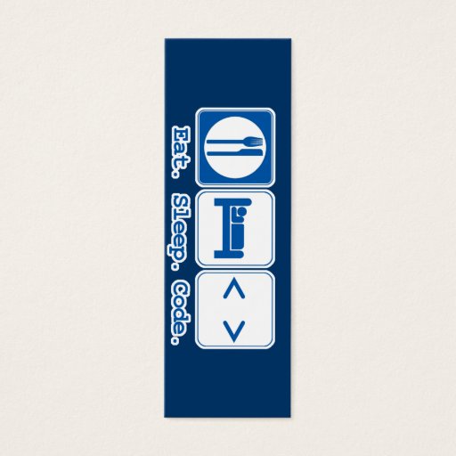 Customizable eat sleep code (html) bookmark business card template