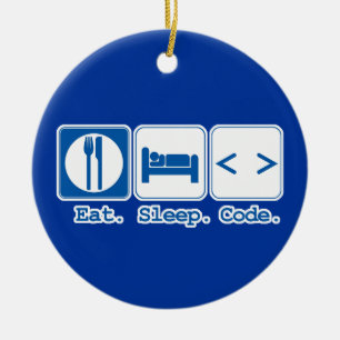 eat sleep code (html) ceramic ornament