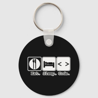 eat sleep code keychain