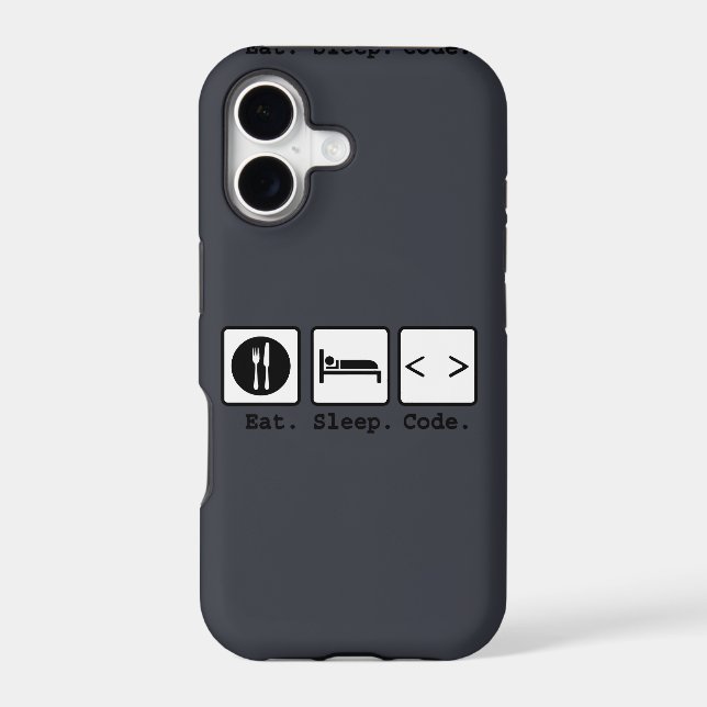 eat sleep code Nerd Wear Iphone Case (Back)