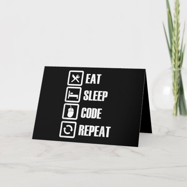 Eat Sleep Code Repeat Coding Programming Engineer Card (Front)