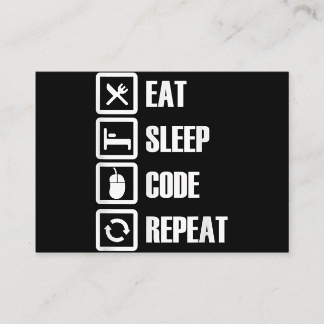 Eat Sleep Code Repeat Coding Programming Engineer Enclosure Card (Front)