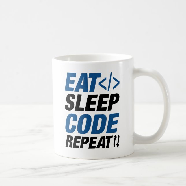 Eat Sleep Code Repeat Coffee Mug (Right)