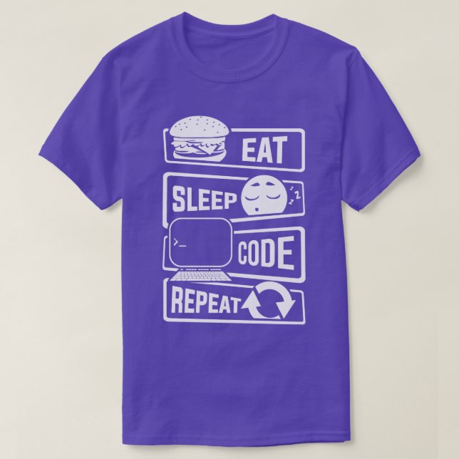 Eat Sleep Code Repeat Computer Programmer CLI 1 T-Shirt (Design Front)