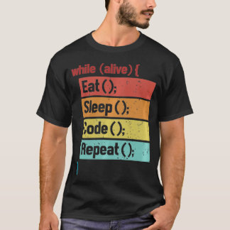 Eat Sleep Code Repeat Full Stack Code or Software  T-Shirt