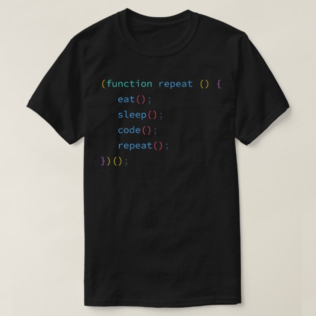 Eat Sleep Code Repeat Funny Programing Function De T-Shirt (Design Front)