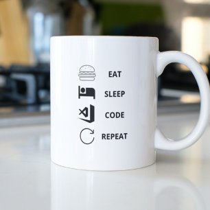 Eat Sleep Code Repeat Funy Programmers Coffee Mug