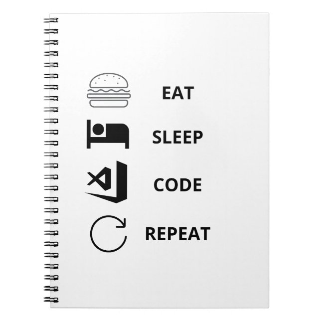 Eat Sleep Code Repeat Funy Programmers  Notebook (Front)