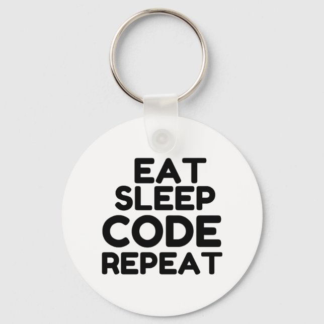 EAT SLEEP CODE REPEAT KEYCHAIN (Front)