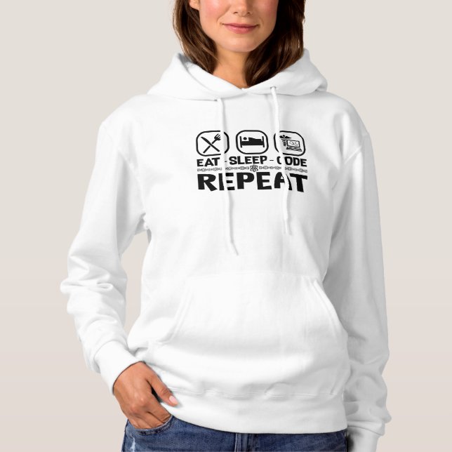 Eat Sleep Code Repeat Medical Coder Coding Gift Hoodie (Front)