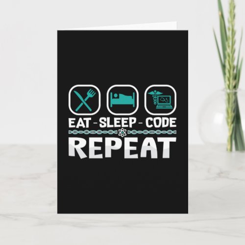 Eat Sleep Code Repeat Medical Coder ICD Coding Card