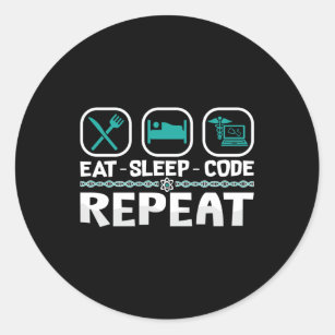 Eat Sleep Code Repeat Medical Coder ICD Coding Classic Round Sticker