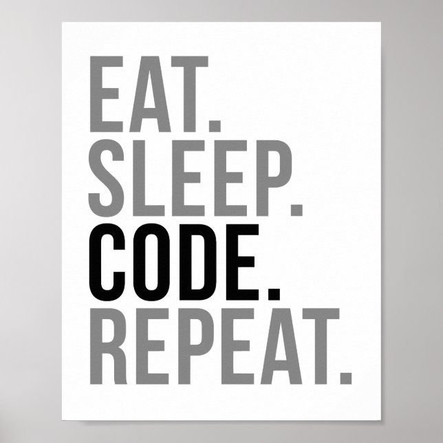 Eat Sleep Code Repeat Poster (Front)
