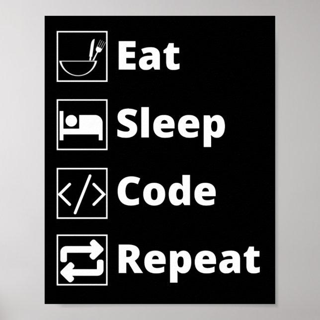 Eat Sleep Code Repeat Poster (Front)