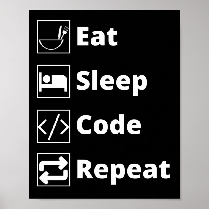 Eat Sleep Code Repeat Poster Zazzle Com