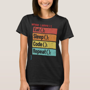 Eat Sleep Code Repeat Software Developer It Tech 1 T-Shirt