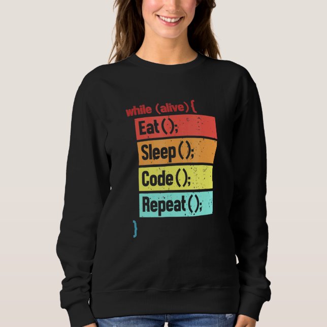 Eat Sleep Code Repeat Software Engineer Developer  Sweatshirt (Front)