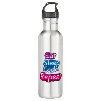 Eat Sleep Code Repeat Stainless Steel Water Bottle