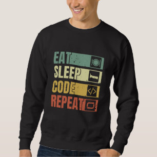 eat sleep code repeat sweatshirt