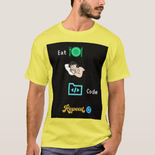 Eat Sleep Code Repeat T-Shirt - Funny Programmer G