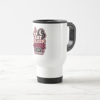 Eat Sleep Code Sticker - Cute Programmer Gift Travel Mug