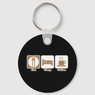 eat sleep coffee keychain