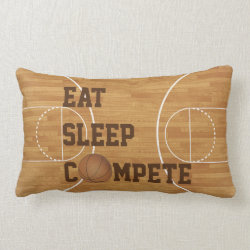 Eat Sleep Compete Basketball Court Pillow