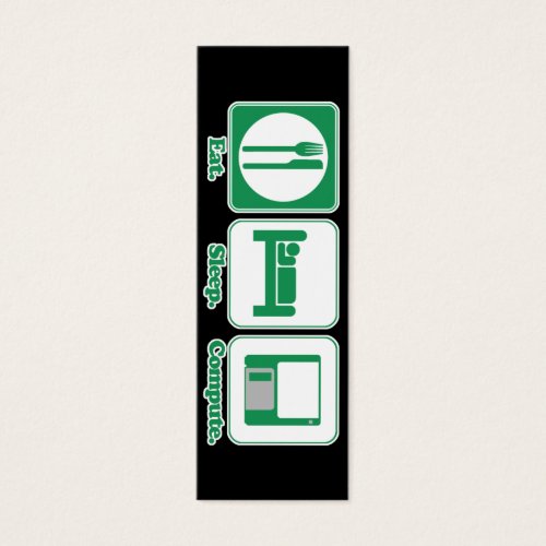 eat sleep computer (green) bookmark business card templates