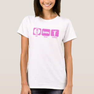 eat sleep conduct pink T-Shirt