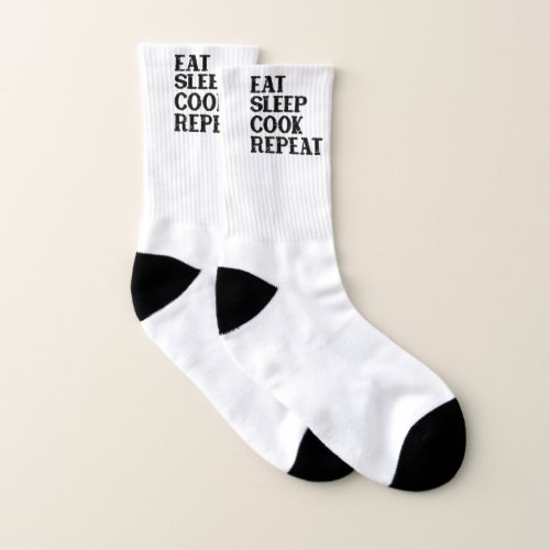 Eat Sleep Cook Repeat Cooking Lover Funny Chef Socks