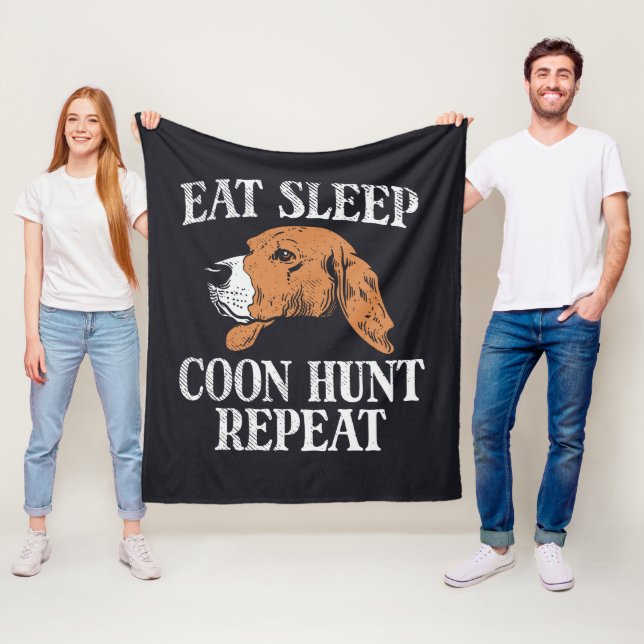 Eat Sleep Coon Hunt Repeat Cute Fleece Blanket (In Situ)