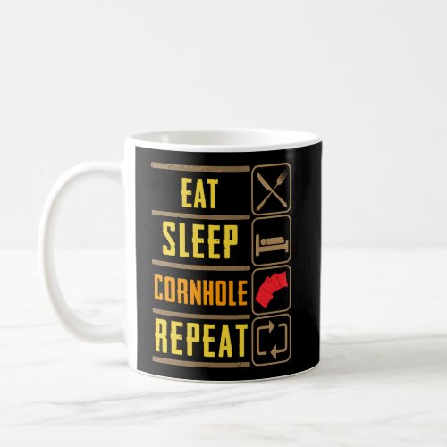 Eat Sleep Cornhole Repeat Bean Bag Toss Game Gift  Coffee Mug